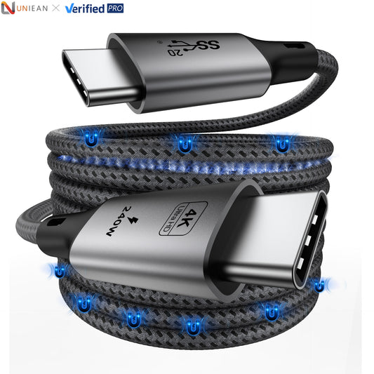 UNIWAN Magnetic USB C 4.0 Type-c Cable 4k 8k 100w 240w Type C Fast Charging Data Cables 48Gbps for Iphones to Android PC