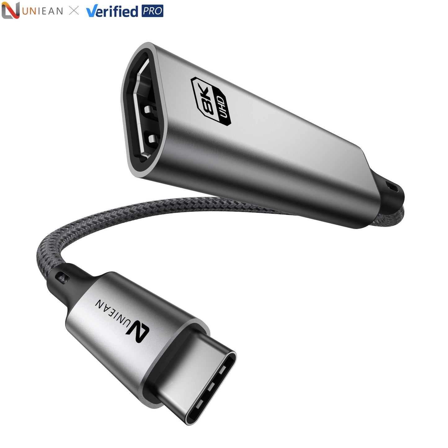 UNIEAN 0.2M USB C to HDMI Adapter 8K 60Hz 4K UHD Type C to HDMI Converter Cable for Macbook Pro TV Laptop Monitor Gaming