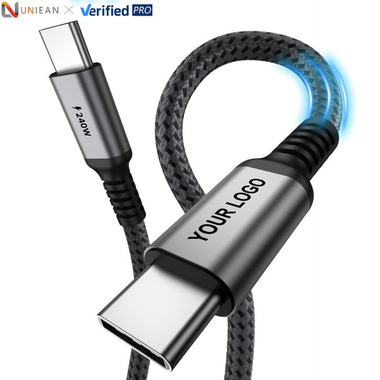 Wholesale High Quality Braided 3m USB C Type C Data Cable PD3.1 240W 48V 5A Fast Charging 480Mbps Data Transfer Cable Type C