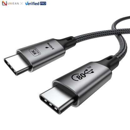 UNIEAN Coaxial Type-c 40Gbps 8K Video 20V 5A Type C to Type C Fast Charging Cable Data Cables PD 100W USB 4.0 for Iphone