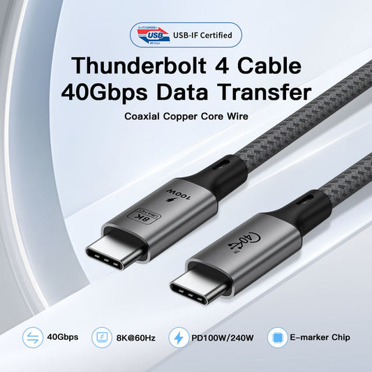 UNIEAN Coaxial Type-c 40Gbps 8K Video 20V 5A Type C to Type C Fast Charging Cable Data Cables PD 100W USB 4.0 for Iphone