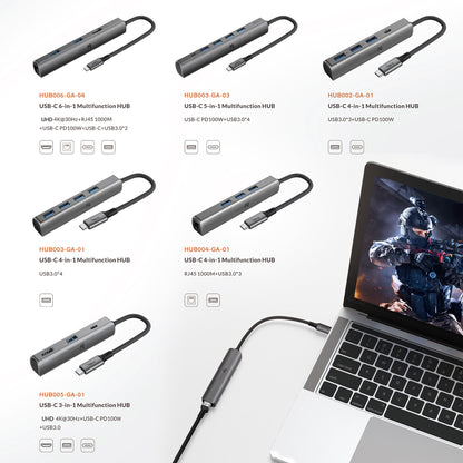 UNIEAN Wholesale Usb C Hub 3.0 10 in 1 Adapter Docking Station Type C Usb Hub 4 Ports 8 in 1 Usb C Hub for Macbook Pro