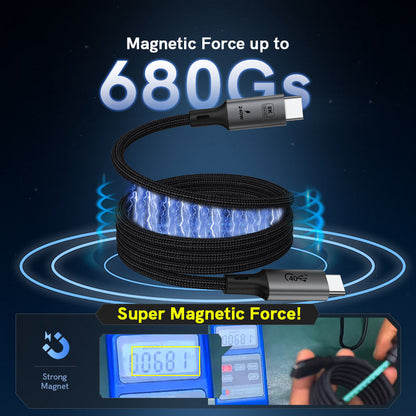 UNIWAN Magnetic USB C 4.0 Type-c Cable 4k 8k 100w 240w Type C Fast Charging Data Cables 48Gbps for Iphones to Android PC