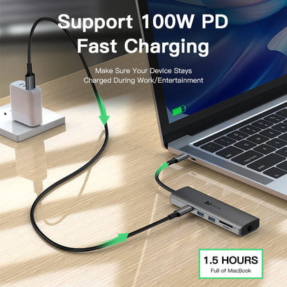 UNIEAN Wholesale Usb C Hub 3.0 10 in 1 Adapter Docking Station Type C Usb Hub 4 Ports 8 in 1 Usb C Hub for Macbook Pro