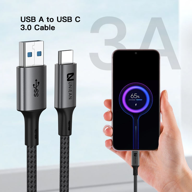 UNIEAN Wholesale 2M 3M Usb a to C 3.0 Cable Type C Usb Fast Charging Cable Data Cables for Mobile Phones to Ps5 Android