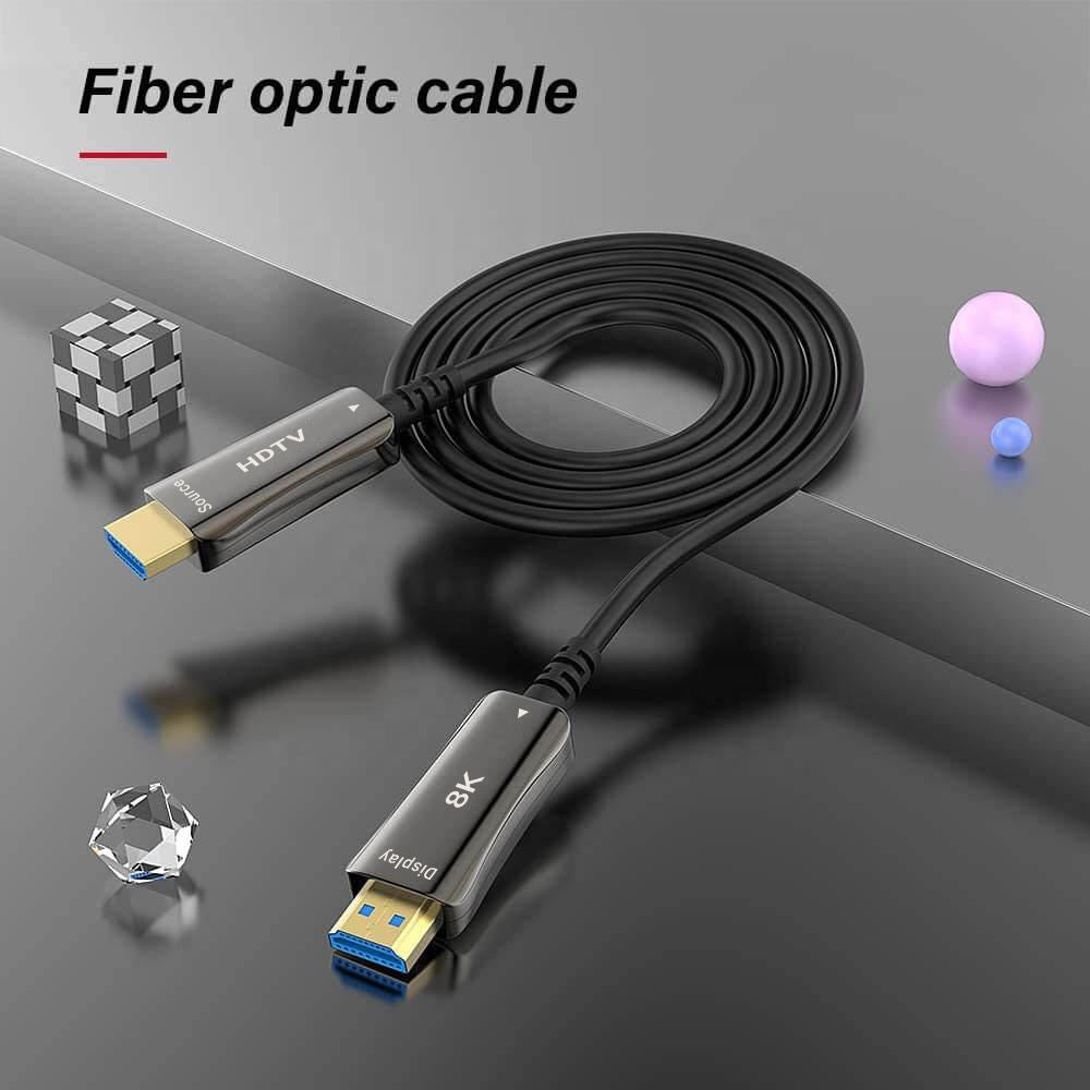 UNIEAN Wholesale AOC HD 10M 50M 100M Long 2.1 UHD Video Cable 60Hz Fiber Optic 8k 4k UHD Cable for TV to Gaming Monitors