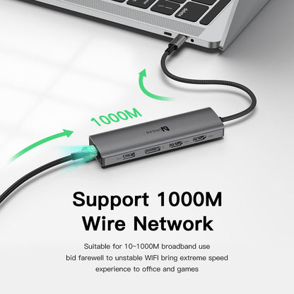 UNIEAN Wholesale Usb C Hub 3.0 10 in 1 Adapter Docking Station Type C Usb Hub 4 Ports 8 in 1 Usb C Hub for Macbook Pro