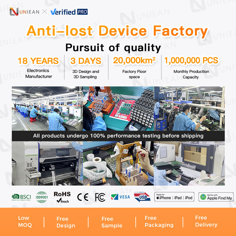 UNIEAN F08 GPS Tracker Finder Locator Find My Smart Air Tag Tracker Key ROHS Certified Wallet Anti Lost for Apple to Android