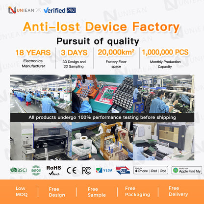 UNIEAN F08 GPS Tracker Finder Locator Find My Smart Air Tag Tracker Key ROHS Certified Wallet Anti Lost for Apple to Android