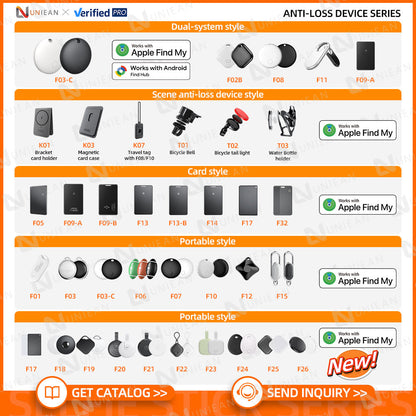 UNIEAN Wholesale Anti Lost Card Find My Tag Air Tag Smart Super Slim Gps Tracker Locator Finder for Wallet Card Bag Bike