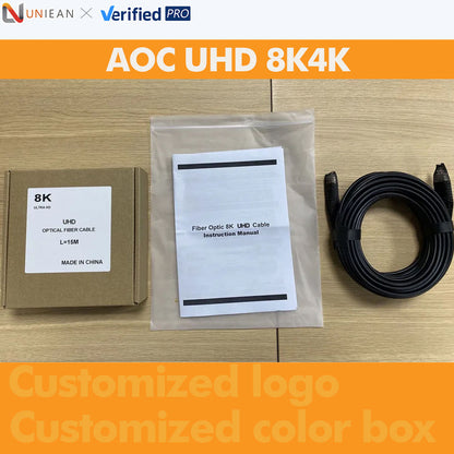 UNIEAN Wholesale AOC HD 10M 50M 100M Long 2.1 UHD Video Cable 60Hz Fiber Optic 8k 4k UHD Cable for TV to Gaming Monitors
