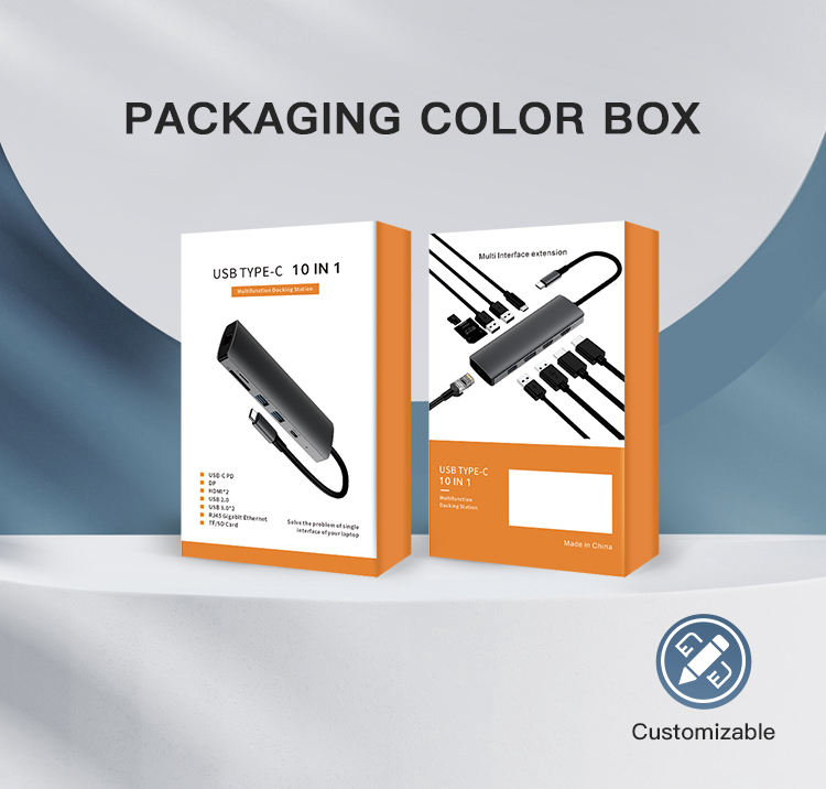 UNIEAN Wholesale Usb C Hub 3.0 10 in 1 Adapter Docking Station Type C Usb Hub 4 Ports 8 in 1 Usb C Hub for Macbook Pro